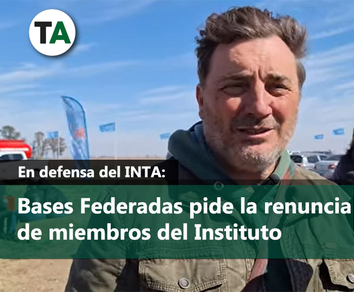 En defensa del INTA: Bases Federadas pide la renuncia de miembros del Instituto

Carlos Baravalle, productor ganadero en Carrilobo (Cba) y vicepresidente de Bases Federadas, acusa a recientes miembros designados para INTA de incompatibilidad de funciones
➡️todoagro.com.ar/en-defensa-del…
