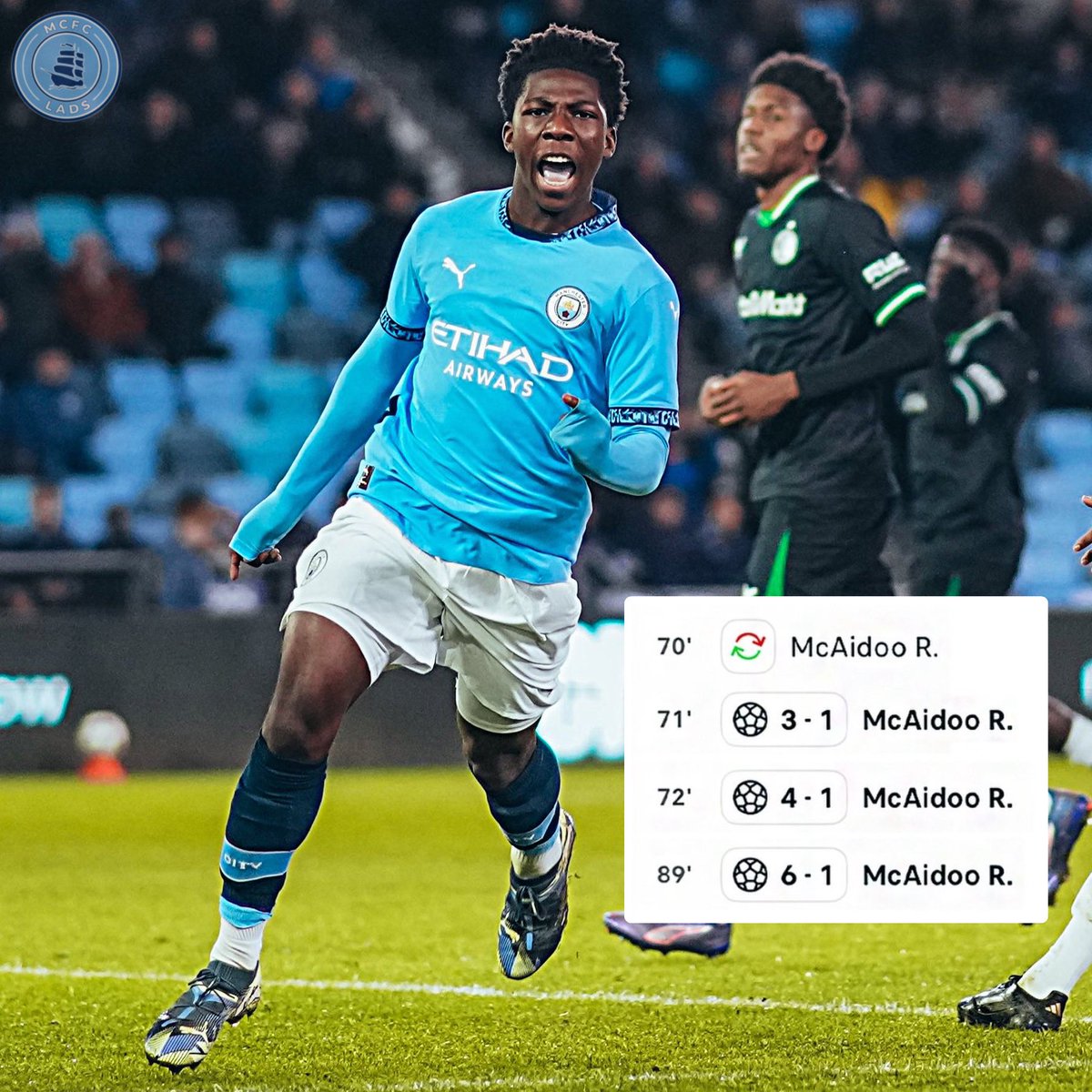 16 year old Ryan McAidoo came off the bench to score a 20 minute HAT TRICK against Feyernoord in the #UEFAYouthLeague 👏🏻