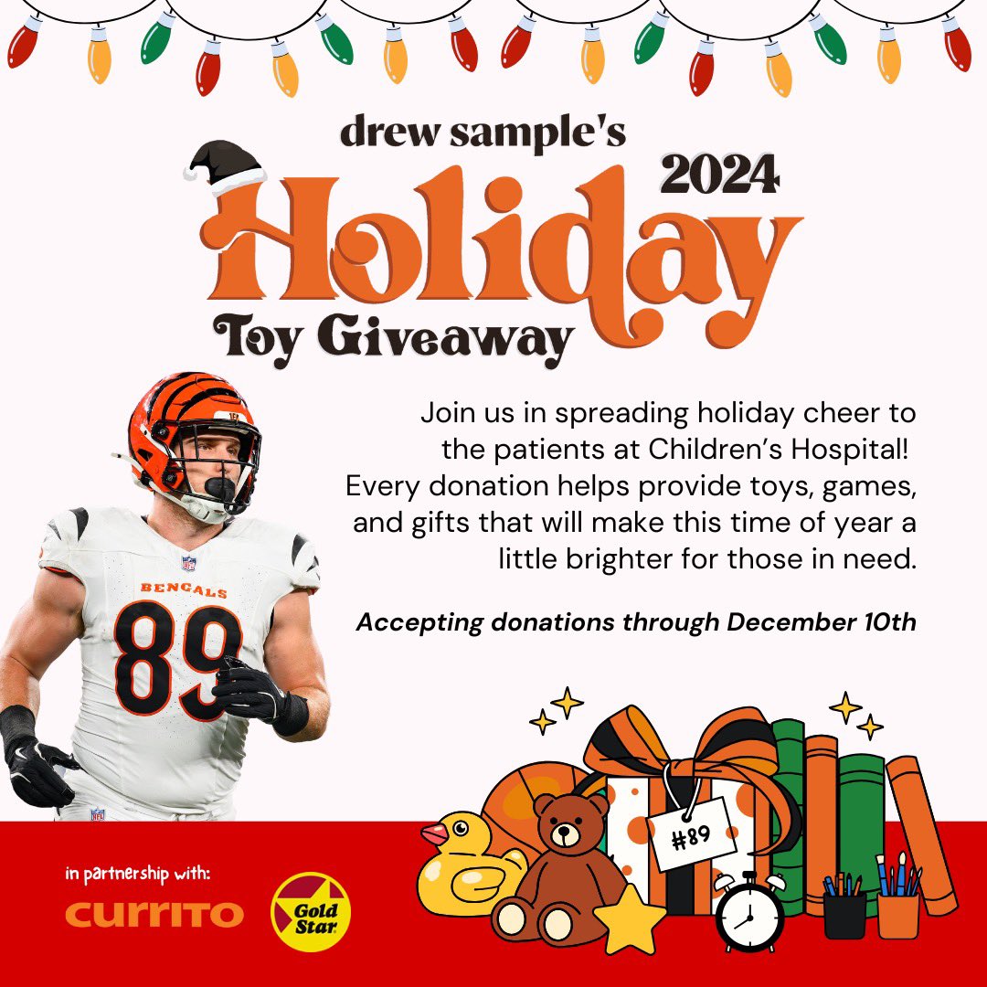 drewcal's tweet image. Excited for year 4 of the Drew Sample Toy Giveaway for the kids at Children’s Hospital! 🎁 Join me in making their holidays a little brighter by donating today! 

givebutter.com/oB5GI3 OR
amazon.com/hz/wishlist/ls…
