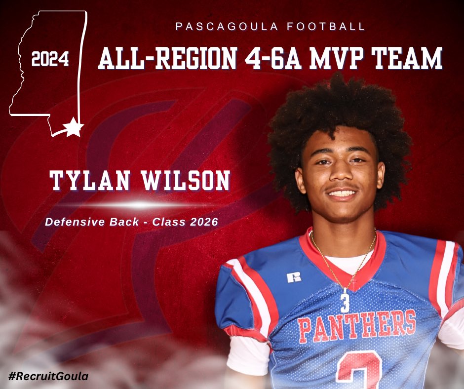 PascagoulaFB's tweet photo. 🚨 All-Region 4-6A MVP Team - Defense - Announcement ‼️

Tylan Wilson (DB - Jr.) - @tywilson4211 

Congrats! WeGoula #PantherPride https://t.co/ckWiRNJOuk
