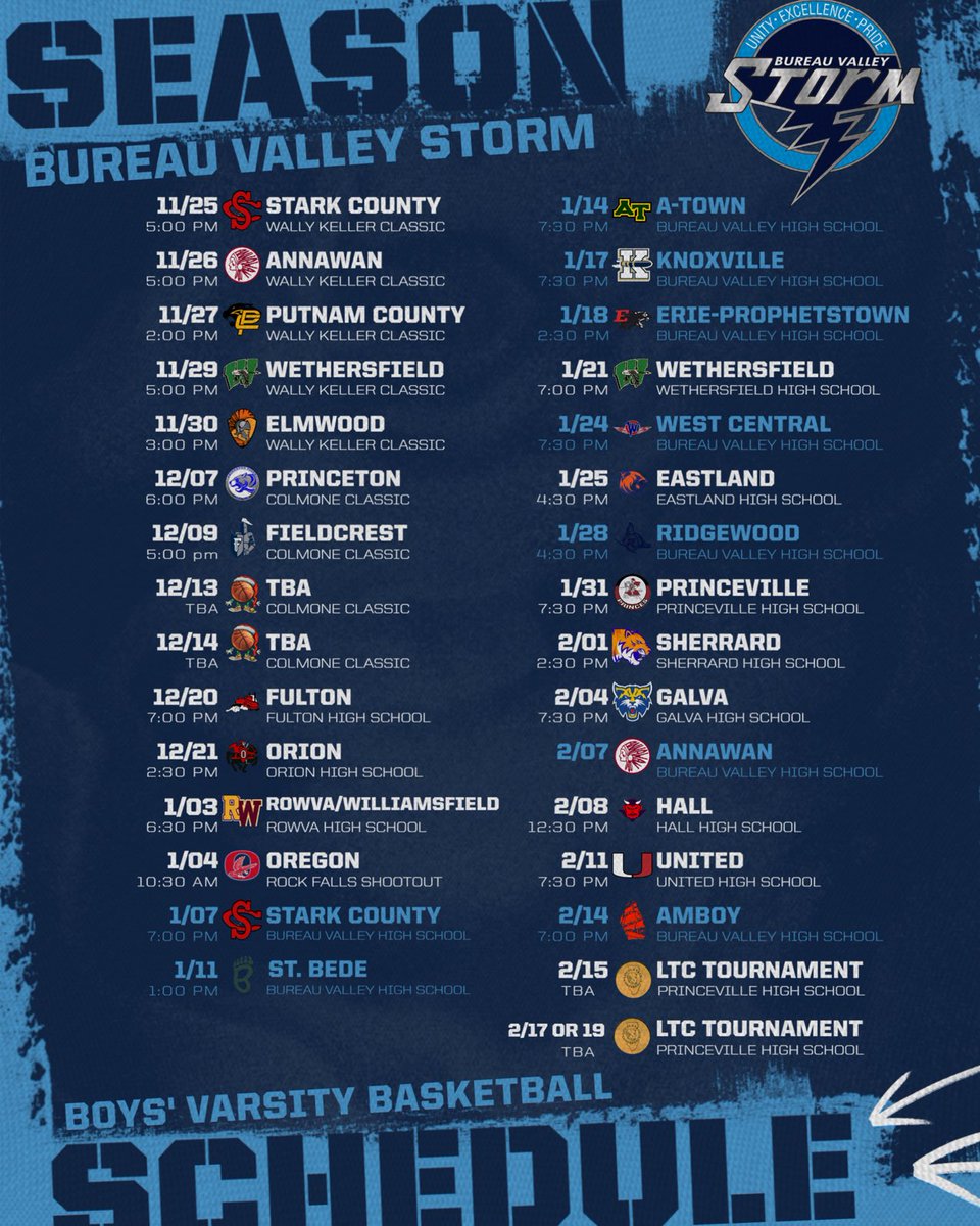 Hey Storm Fans! We’d love to see you out at some of our games this season. Great start last night. Back at it again tonight. 5pm at Kewanee Wethersfield vs Annawan.