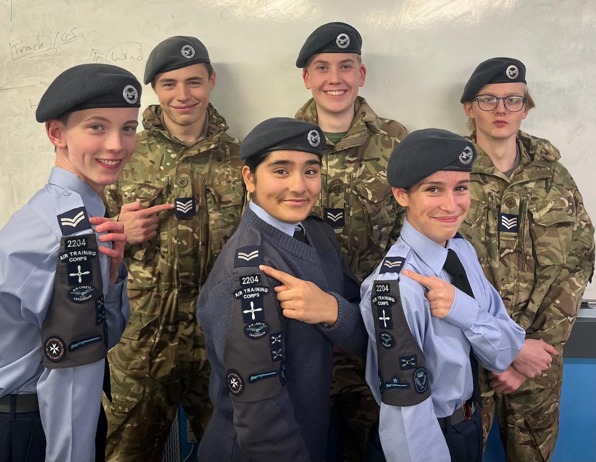 2204squadronatc's tweet photo. A huge congratulations to our newly promoted Sergeants, Sgt Wilson and Sgt Surkov and our new Corporals; Cpl Mishra, Cpl Giles, Cpl Verrinder, Cpl Williams! https://t.co/93d9tEtjgj