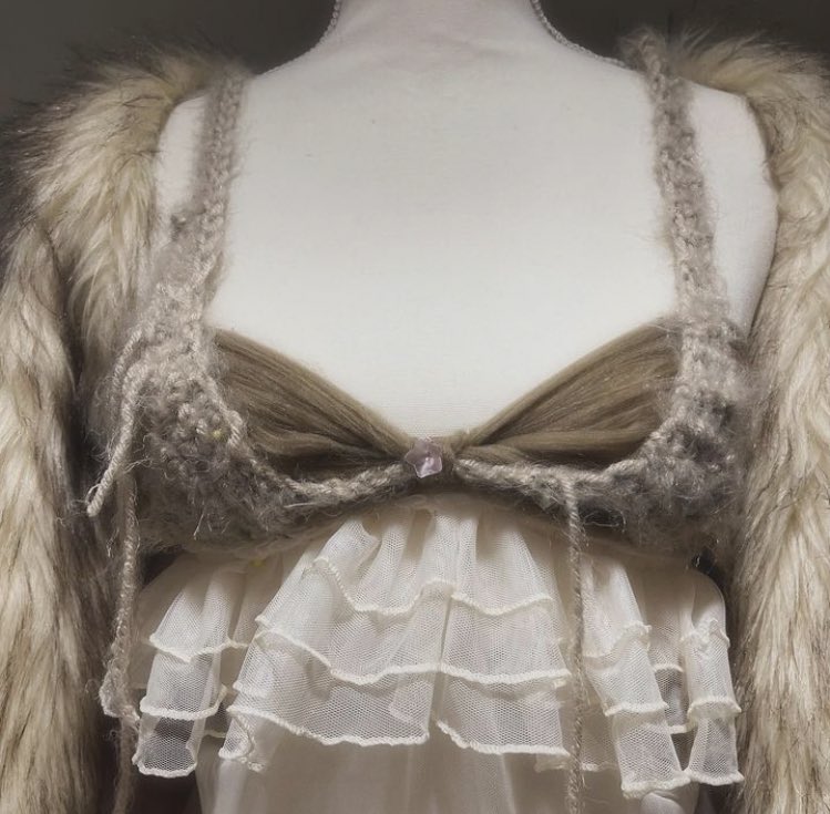 veivetchica's tweet photo. this wool bralette &amp; eyelash crochet mini-kini coverlette, accented by a fur bolero by girl in sheep’s clothing… currently drooling https://t.co/qvMAHID6Lm