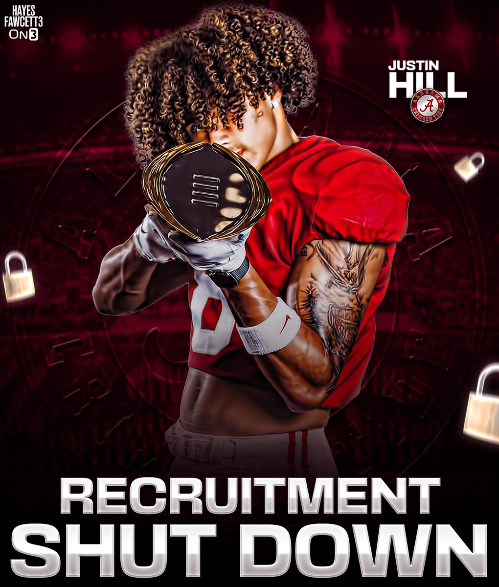 BREAKING: Four-Star EDGE Justin Hill has shut down his recruitment, he tells me for <a href="/on3recruits/">Follow @Rivals</a>

The 6’4 225 EDGE will sign with the Crimson Tide on December 4th

“Bama Family, I’m Home!!! No Questions Asked🤐🤐🤐 #RollTide #LANK”

on3.com/db/justin-hill…