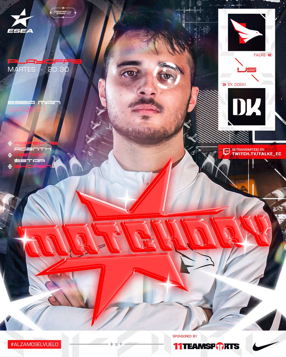 FALKE_EC's tweet image. Arrancan los PlayOffs de @ESEA, es el momento de brillar. 

20:30 vs #EX-DOSKI (Bo3)
🔗 Twitch.tv/Falke_EC 

#AlzamosElVuelo • #FalkeCS2