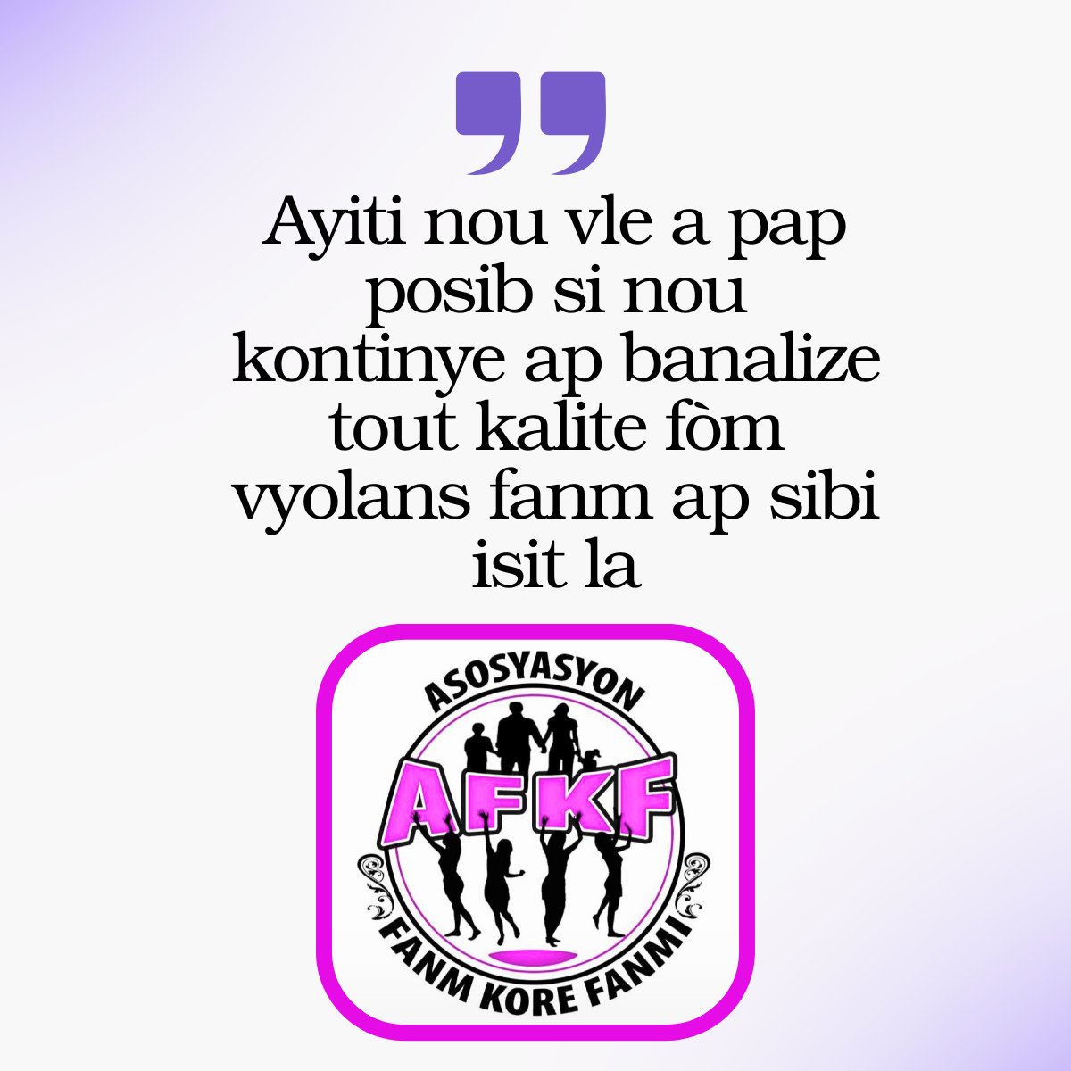 FanmKoreFanm's tweet photo. Ensemble, disons non à la violence à l'égard des femmes et des filles... 

#Aba_Vyolans_Sou_Fanm #vyolans_sou_fanm_Ak_Tifi_Pa_Ladann #stopviolence #16joursdactivisme #2emejournée #AFKF https://t.co/Kp9MAoV4o2