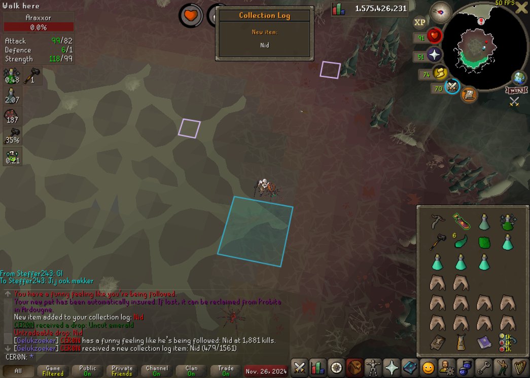 Pet #36 Nid at 1881kc, all slayer pets re-obtained.