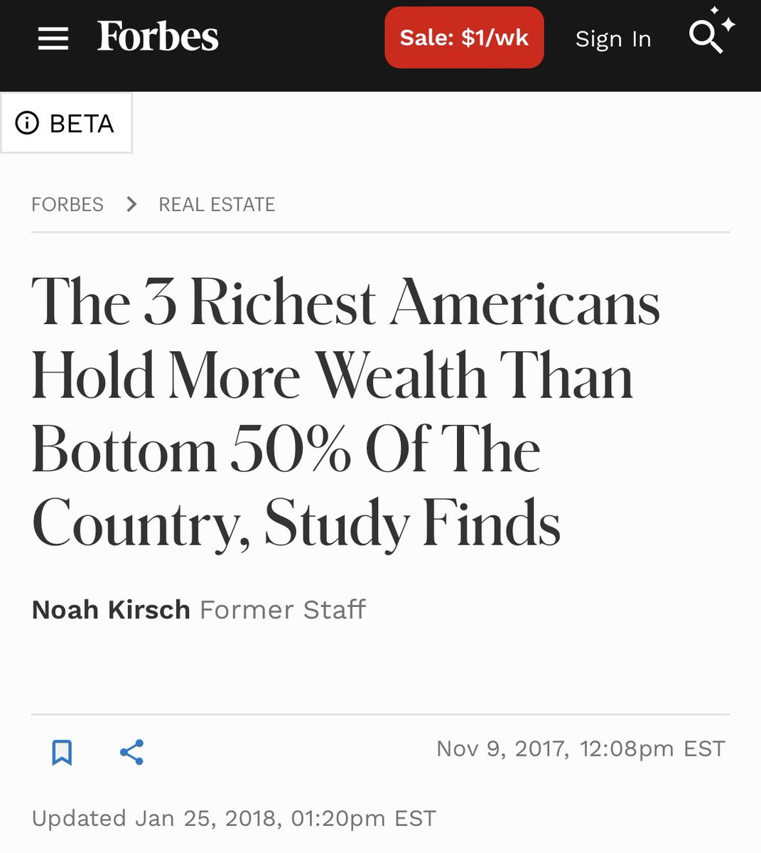 3 Americans own more wealth than 150 million people.