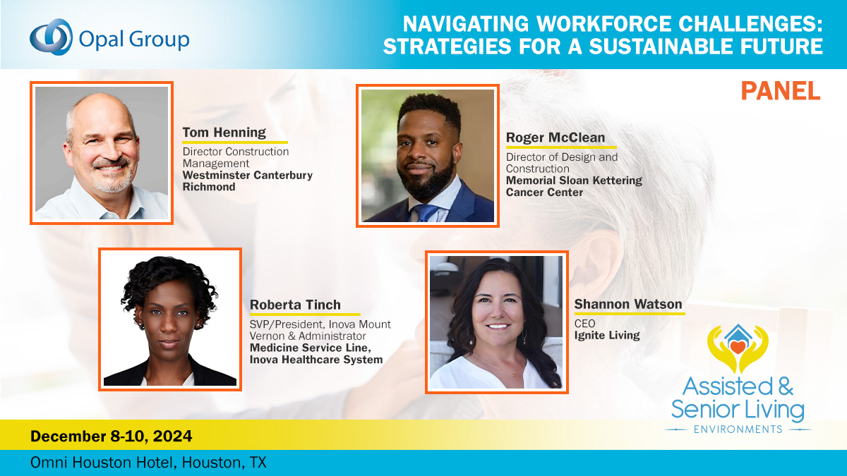 Opal_Group's tweet image. 🌟 Panel: Navigating Workforce Challenges: Strategies for a Sustainable Future! 🌟

#OpalGroup #HealthcareEnvironments2024 #WorkforceChallenges #SustainableFuture #HealthcareLeadership #HealthcareWorkforce #TalentRetention