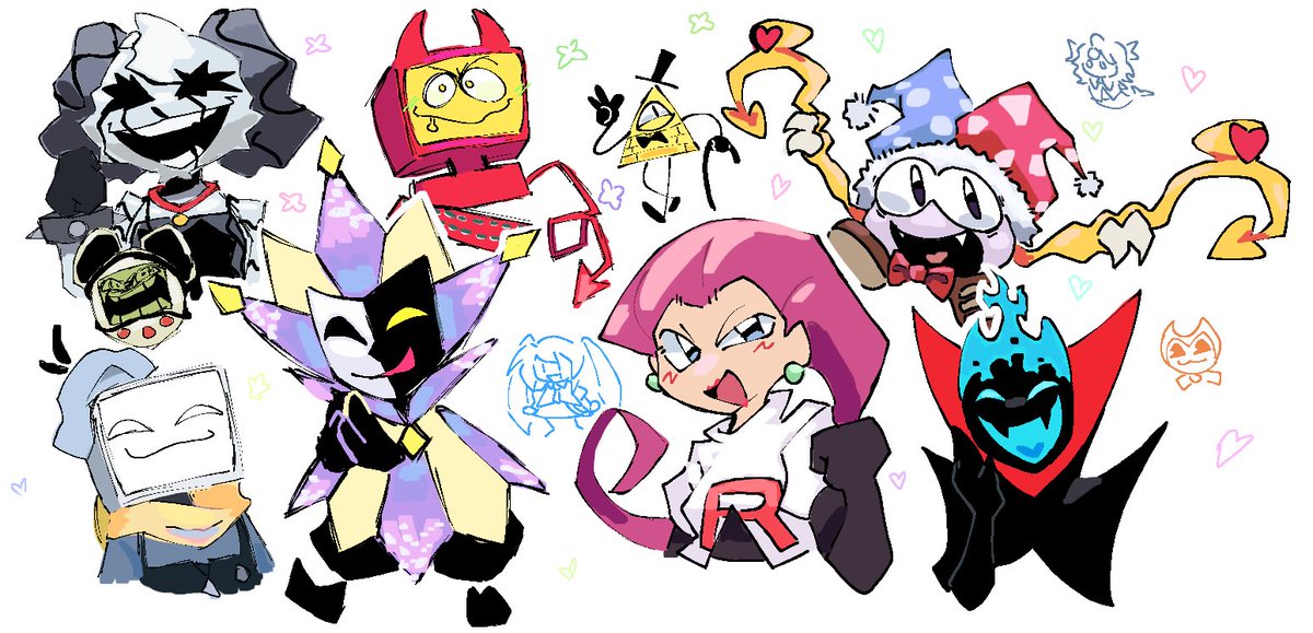 Tinytsukiyomi's tweet photo. SILLYS #playtimewithpercy #electricdreams1984 #kirbyfanart #marxkirby #GravityFalls #BillCipher #jessiepokemon #Pokemon #dimentio #superpapermario #pressurefanart #painterpressure #demongo #samuraijack #sebastianpressure https://t.co/o3EGXlF3nZ