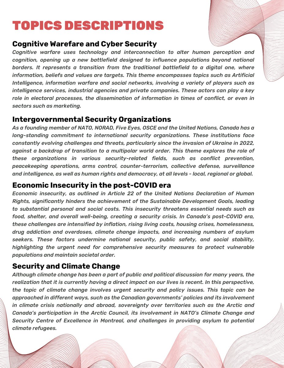 Canadian Undergraduate Security Conference (@qusconference) on Twitter photo It is still possible to apply!
The Canadian Undergraduate Security Conference is back for its 3rd edition! Applicants are invited to submit a 250-300 word abstract to cusc2025@gmail.com by December 1st, 2024 on one of the following topics. It is still possible to apply!
The Canadian Undergraduate Security Conference is back for its 3rd edition! Applicants are invited to submit a 250-300 word abstract to cusc2025@gmail.com by December 1st, 2024 on one of the following topics.