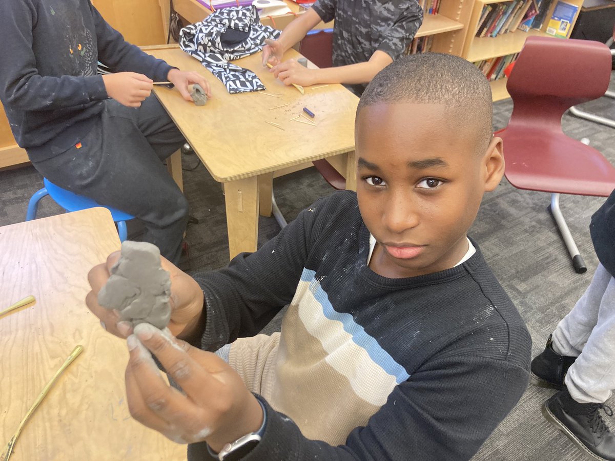 CaedmonFifth's tweet photo. #CaedmonGrade5 #CaedmonSocialStudies explores ancient cultures and identity.  What could embody both better than cylinder seals - the equivalent of a signature.  We try our hand at making our own! https://t.co/VriVVf9mkN