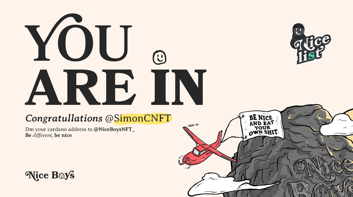 SimonCNFT's tweet photo. "Iโm officially on the #NiceList200! ๐ Huge thanks to @NiceBoysNFT_ for this opportunity. If you want early access to mint one of their NFTs, join the community and interact with them to secure your spot on the Nice List too. Donโt miss out! ๐ฅ #Cardano #NFTCommunity #NiceBoys"
I cant wait for NFT season to come back๐ซถ