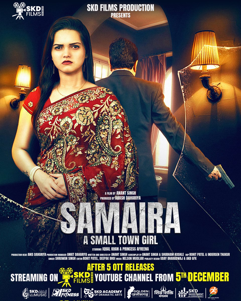 skdfilmspro's tweet photo. आप सभी को नमस्कार हमारी फिल्म "समायरा - ए स्मॉल टाउन गर्ल" जो MX player के साथ-साथ 5 OTT प्लेटफॉर्म पर रिलीज हुई थी जिसे आपने सबने बहुत प्यार दिया I अब ये फिल्म 5 दिसंबर को SKD films production के यूट्यूब चैनल पर रिलीज होने जा रही है उम्मीद है आप इस बार भी उतना ही प्यार देंगे ✨ https://t.co/S7ehNwR2uL