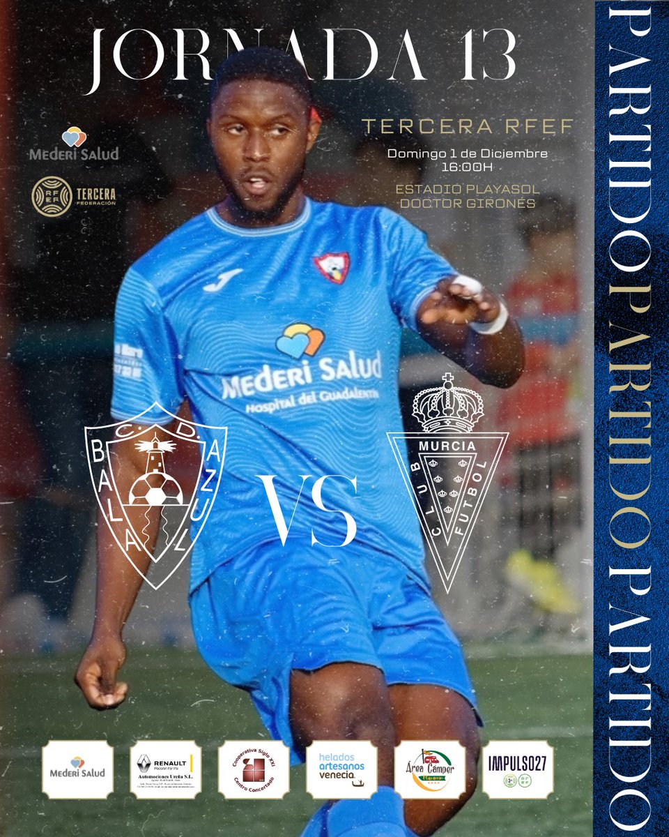 🫡 𝐇𝐨𝐫𝐚𝐫𝐢𝐨 𝐜𝐨𝐧𝐟𝐢𝐫𝐦𝐚𝐝𝐨 para el siguiente duelo en el Playasol. 

🕓 16:00h.
📆 Domingo 1 de Diciembre. 
🆚 <a href="/canteragrana/">Cantera Grana</a>. 
🏆 Jornada 13 | Tercera RFEF.
🏟️ Estadio Playasol. 

🎟️ Entrada general 10€ | Jubilados 8€ | Niños hasta 15 años gratis. 

🦈 #VamosBala