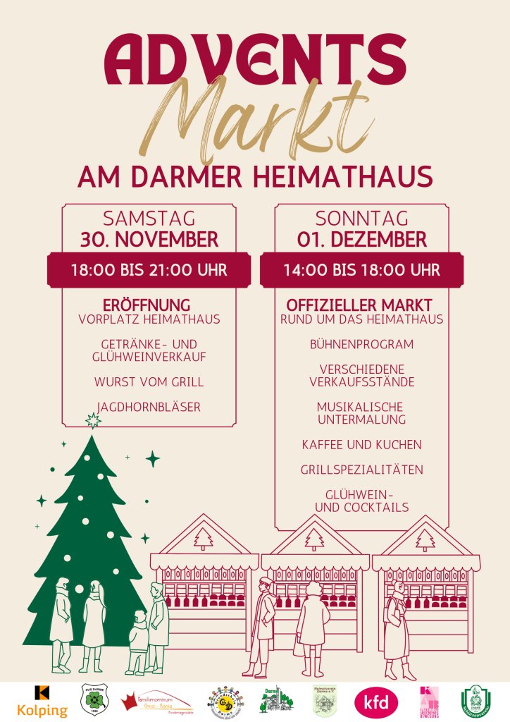 Opa_Lingen's tweet photo. Adventsmarkt 2024 rund um ’s Heimathaus

Der Darmer Ortsrat lädt zum zweitägigen Adventsmarkt am Heimathaus in #Darme ein.

#Lingen https://t.co/Mqsdc0EVKm