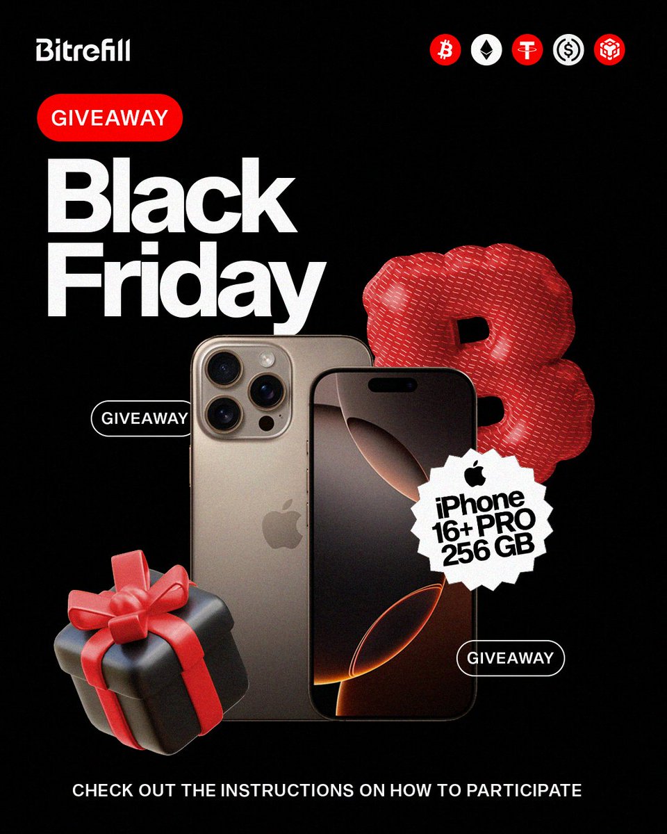 iPhone 16+ PRO 256 GB Giveaway!📱🤯

Ready to snag a brand-new iPhone?

This Black Friday and Cyber Monday, we’re giving you the chance to win BIG with Bitrefill!

Rules 👇

1⃣Like and repost this post!
2⃣Follow @Bitrefill (if you’re not already part of the fam).
3⃣Make a