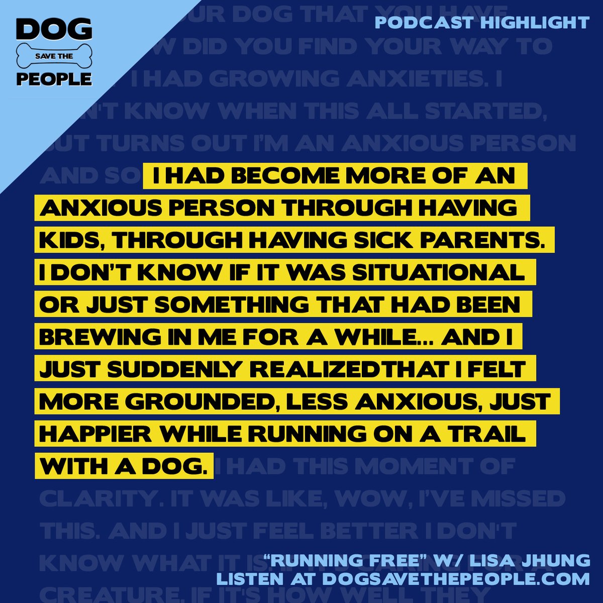 ICYMI - Listen to our new episode with writer @lisajhungwrites, a regular contributor to Outside Magazine who often covers running – an activity she realized was so much more calming with a dog at her side.

Apple - podcasts.apple.com/us/podcast/run…
Spotify - open.spotify.com/episode/194mOu…