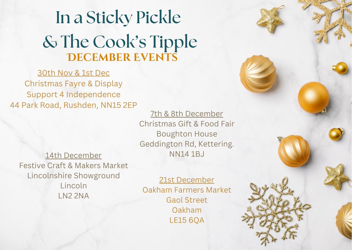 Come along for some festive fun and Christmas shopping, as always our chutneys tasters will be available on our sister brands stand, The Cook's Tipple.
#Northampton #Lincolnshire #Rutland #ChristmasGifts #GiftIdeas #mhhsbd #SBS