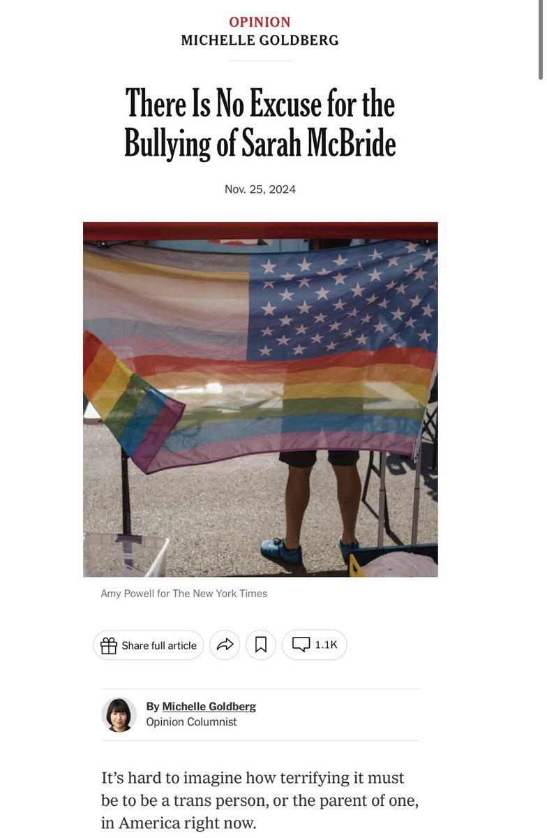 AriDrennen's tweet photo. I’m glad so many people agree that the way Republicans are treating Sarah McBride is beyond the pale but I’m begging mainstream journalists to consider why they won’t defend trans people without a paragraph-long disclaimer - and how that connects to the way we are treated. https://t.co/y8iagKdzpM