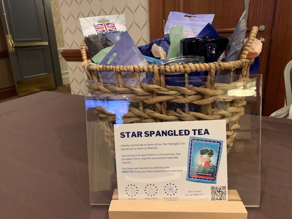 Bill of Rights Institute (@brinstitute) on Twitter photo A big thank you to Star Spangled Tea for donating their delicious Georgia Peach tea for BRI’s 'Tea Party Breakfast' at #NCSS2024 last weekend! Teachers loved the brew and the basket giveaway.
Shop <a href="/AmericasTeaTime/">Star Spangled Tea</a> artisanal, USA-inspired teas using code BRI1791—a portion of A big thank you to Star Spangled Tea for donating their delicious Georgia Peach tea for BRI’s 'Tea Party Breakfast' at #NCSS2024 last weekend! Teachers loved the brew and the basket giveaway.
Shop <a href="/AmericasTeaTime/">Star Spangled Tea</a> artisanal, USA-inspired teas using code BRI1791—a portion of