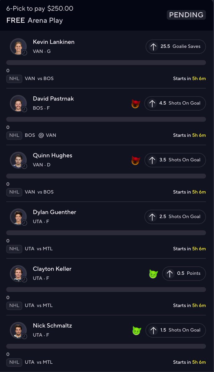 Free Play for today 
LIKE IF TAILING ….. good luck 👍 
#prizepicksPotd #prizepicksplays #prizepicksNHL #prizepicks