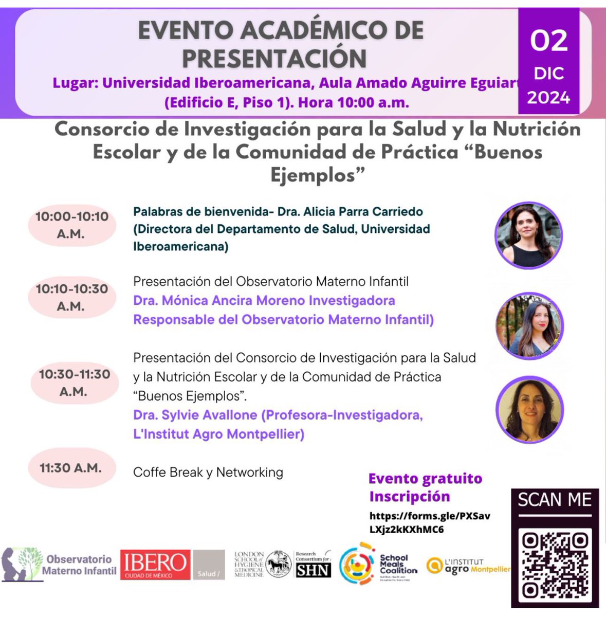 monica_ancira's tweet photo. ¡Acompáñanos!

Te invitamos al Evento de Presentación del Consorcio de Investigación para la Salud y la Nutrición Escolar y de la Comunidad de Práctica "Buenos Ejemplos". 🏫🍎 

📅 Fecha: 2 diciembre
🕙 Hora: 10:00 a.m.
📍 Lugar: Aula Amado Aguirre Eguiarte (Edificio E, Piso 1) https://t.co/yXrkz6m9yI