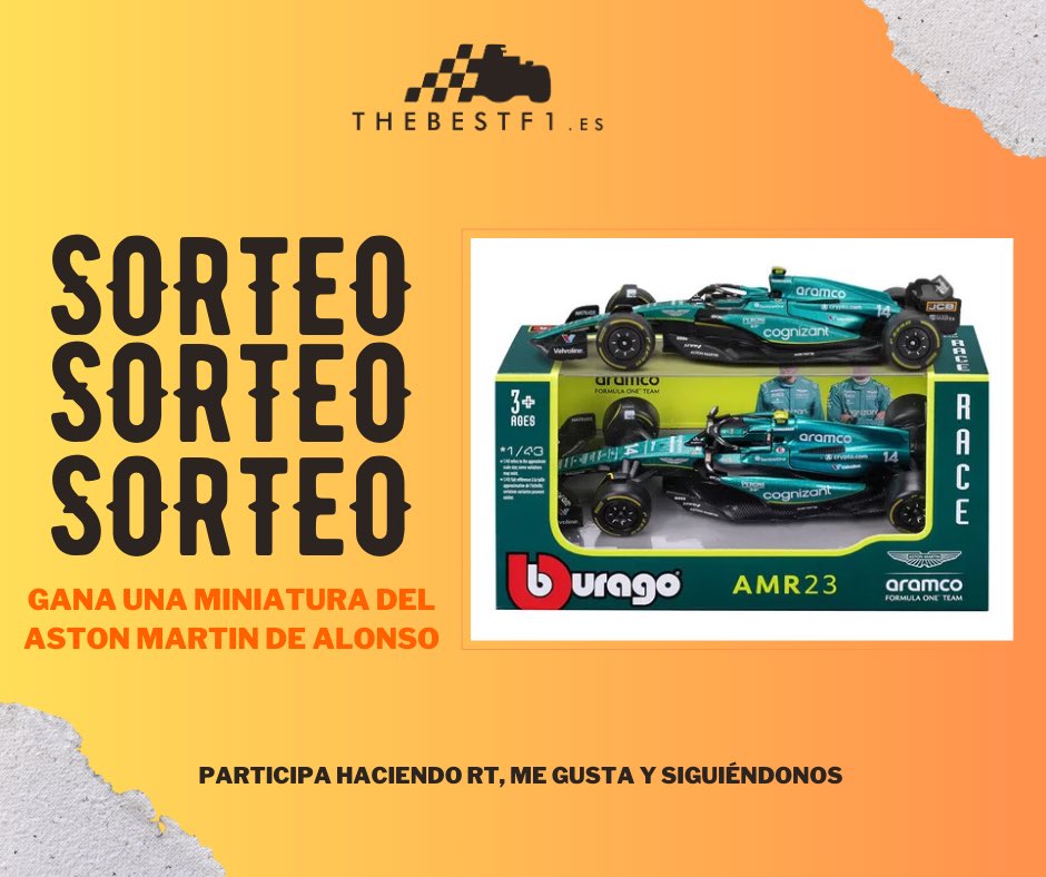 🎁¡REGALAMOS una maqueta del Aston Martin de Fernando Alonso!

1) Síguenos en Twitter
2) Haz RT y Me Gusta a este tweet

¡Elegiremos al ganador cuando termine el #QatarGP!

*¡Para todo el mundo! 🌏