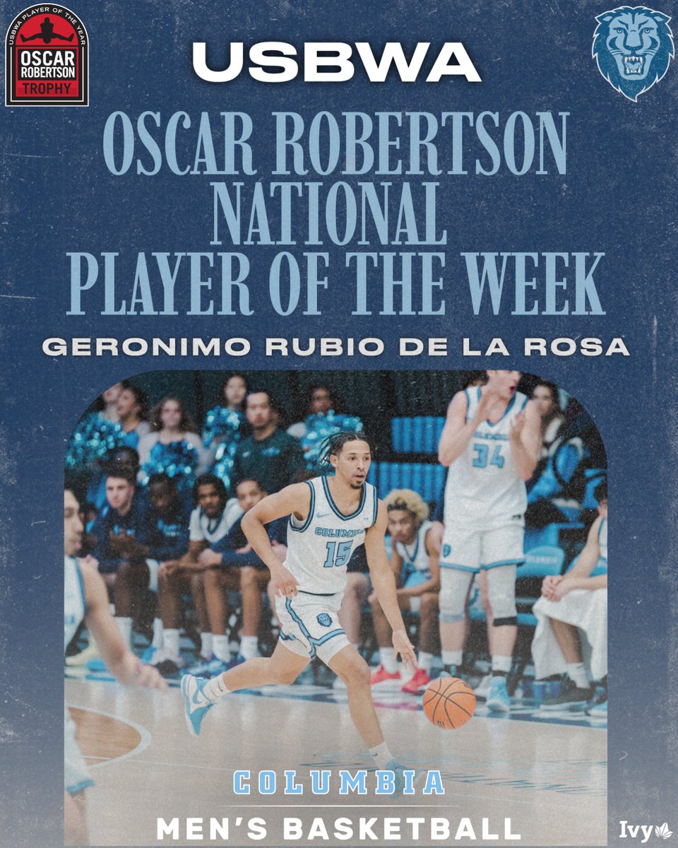 𝐀𝐧𝐨𝐭𝐡𝐞𝐫 𝐨𝐧𝐞 𝐟𝐨𝐫 𝐆! <a href="/geronimorubio26/">De La Rosa</a> 

Geronimo Rubio De La Rosa has been named <a href="/USBWA/">U.S. Basketball Writers Association</a> Oscar Robertson National Player of the Week! 🏆👏

📰🔗: tinyurl.com/2a6oqhur

#RoarLionRoar🦁 // #OnlyHere🗽 // #MaxEffort