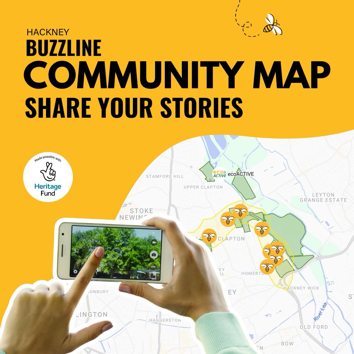 🌼✨ Calling all #Hackney residents! 🐝 Bee part of the Buzzline &amp; share your greening efforts! 🌱

🌸 Whether you’re:
🌿 Depaving your front garden
🌼 Growing pollinator-friendly plants on your balcony
🌾 Creating a mini wildflower patch

📍 ecoactive.org.uk/buzzline-commu…