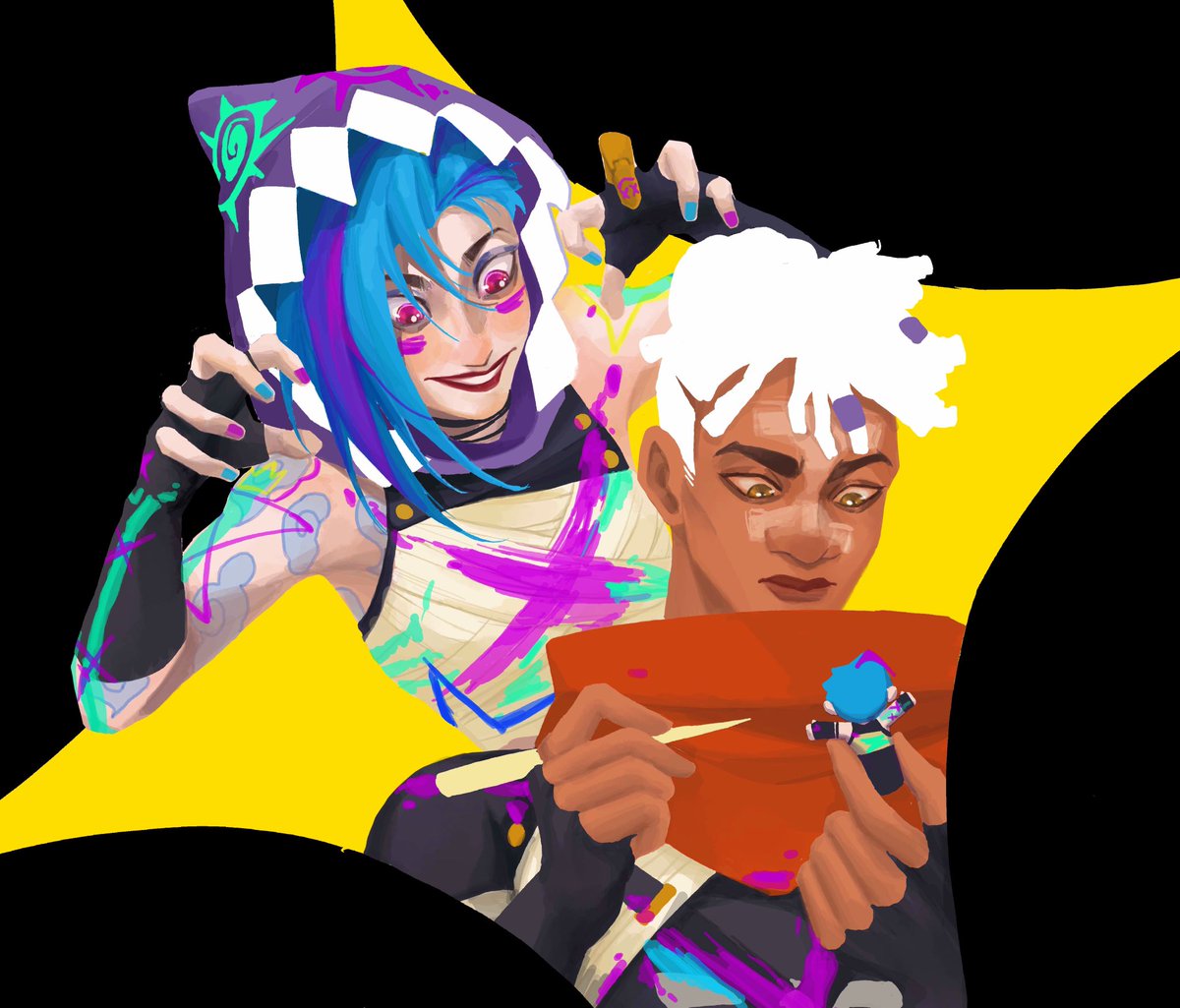 #Arcane #timebomb #jinx #ekko 
when ur boyfriend thinks u dead but ur not
take the chance to scare him out！
———jinx XP