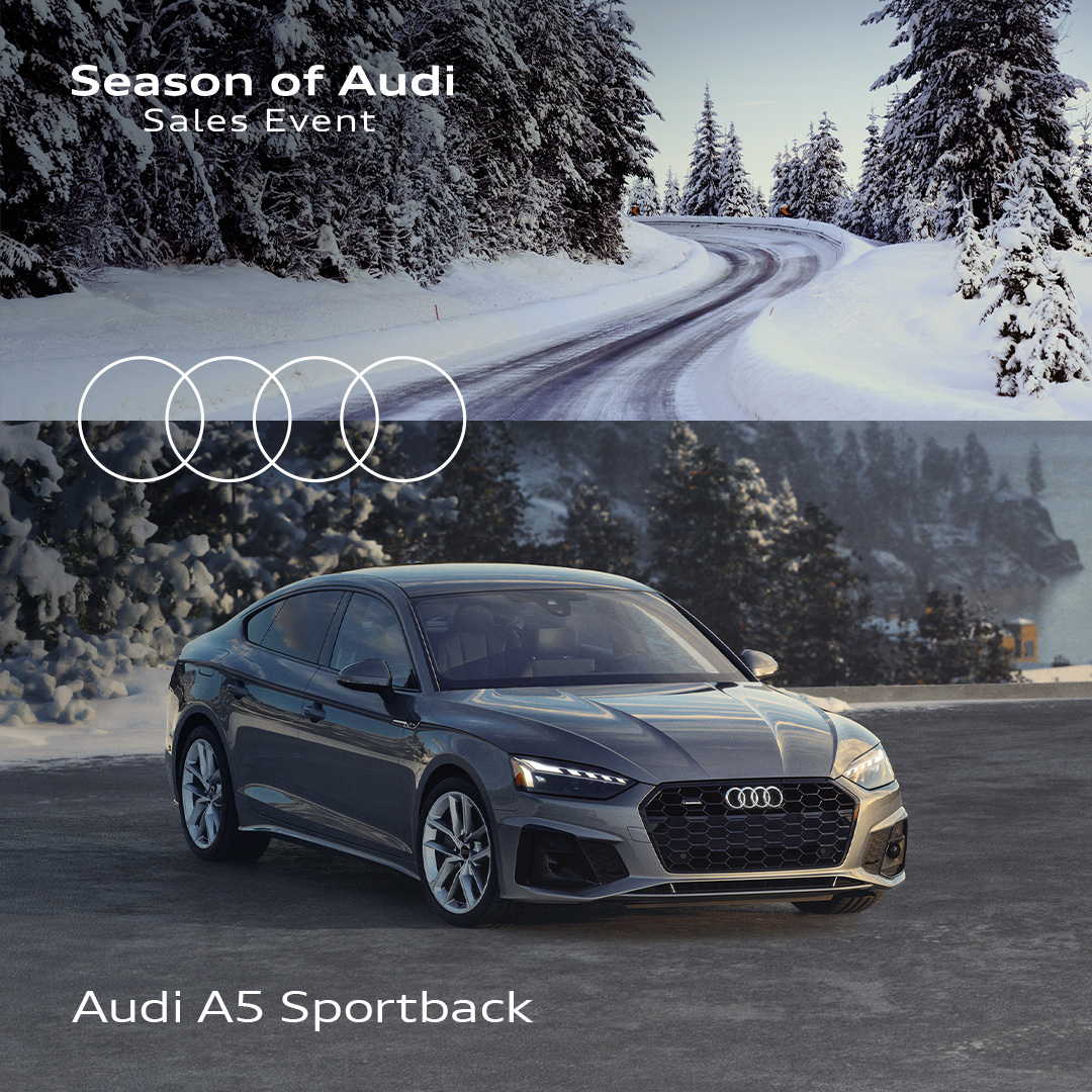 The Audi A5 Sportback. Come get yours at the Season of Audi Sales Event, now at Audi West County.