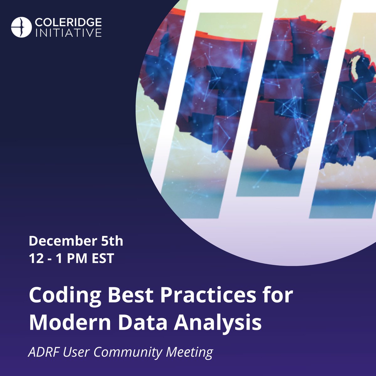 🚀 Join us for the next Coding Best Practices session for our ADRF User Community, where we will explore Coding in R/RStudio &amp; Version Control in Git.

📅 December 5th, 12 PM ET
👉 Register now: bit.ly/47bxh2o

#ADRF #RStudio #Git #CodingBestPractices #Data4Good