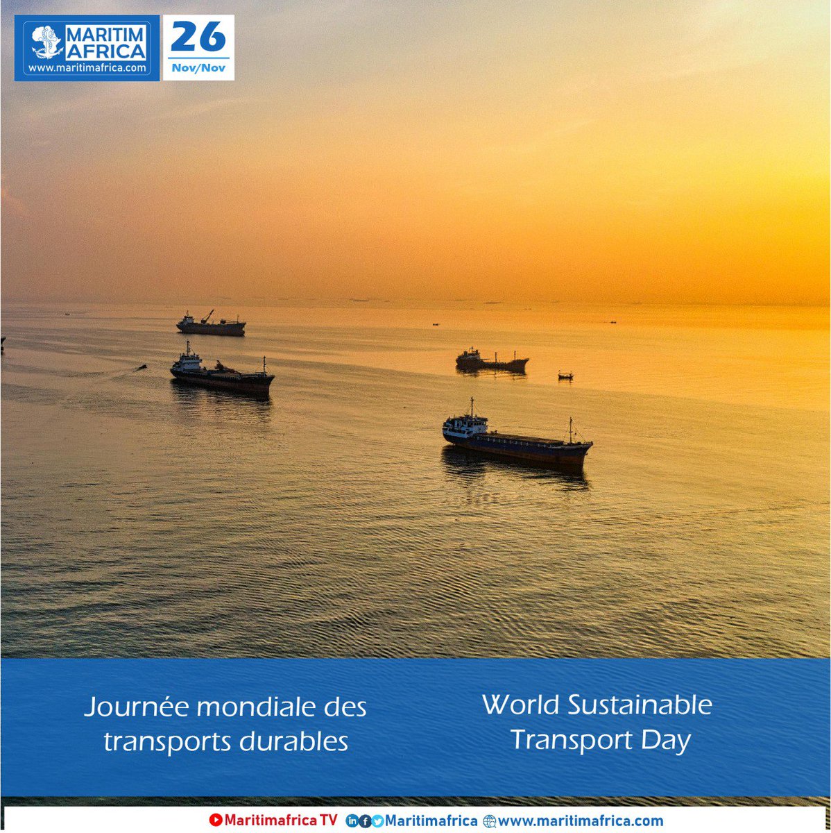 World Sustainable Transport Day - 26 November 2024

Journée Mondiale des Transports Durables – 26 Novembre 2024

#maritime #Day #transport #sustainable #journée #maritimafrica #Africa #Afrique #durable