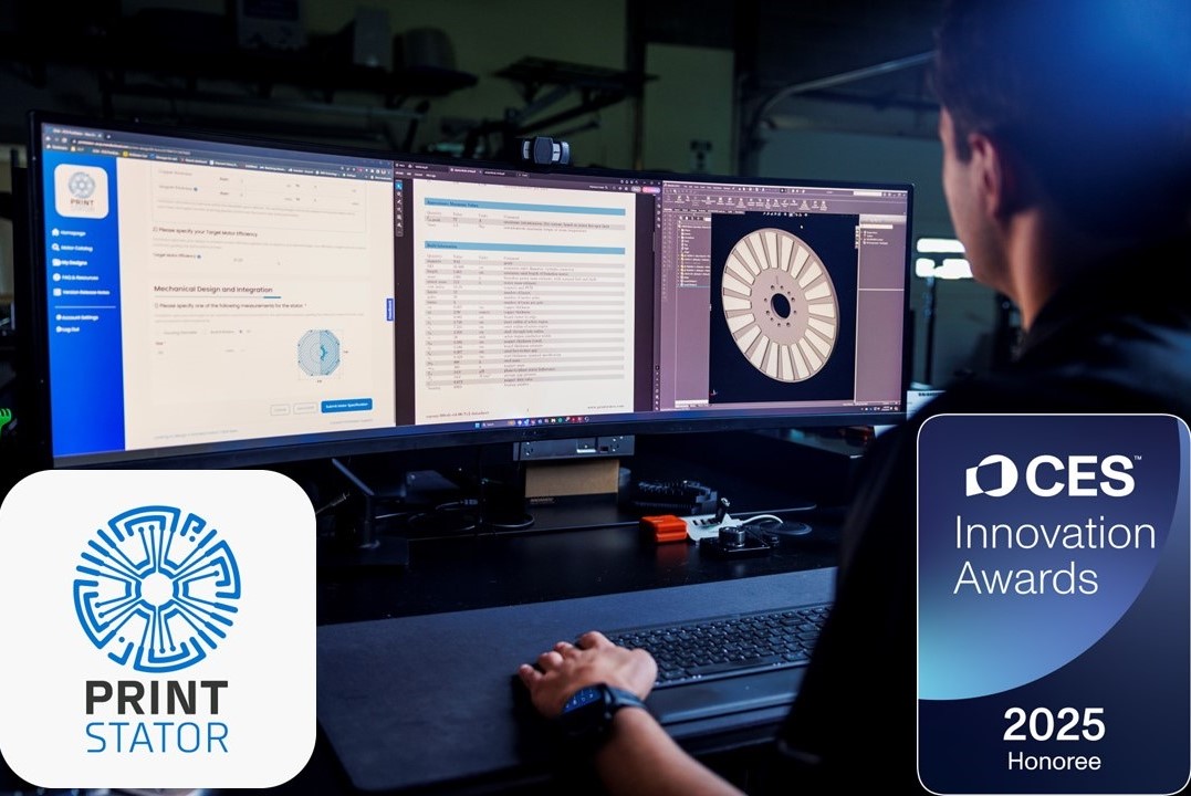 pcbstator's tweet image. ECM&apos;s gearing up @CES2025 &amp;amp; has been honored with another CES Innovation Award for #PrintStator #MotorCAD #SaaS. You can demo PrintStator &amp;amp; design your own #PCBStator #electricmotor @ ECM’s #CES25 exhibit, Jan. 7-10, LVCC, North Hall – 8453! hubs.ly/Q02Zzfmw0