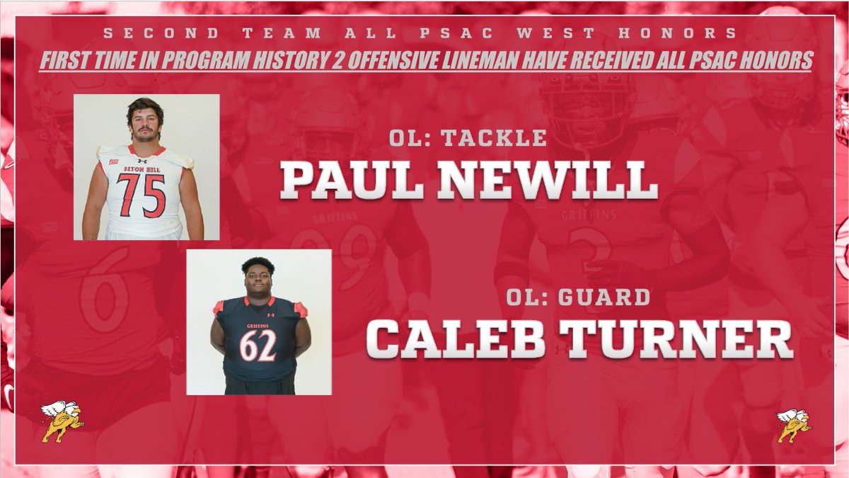 SHU_FBALL's tweet photo. SCHOOL RECORD ALERT 🚨 

4️⃣ All PSAC Selections on the Offensive side of the ball 🔥🏈 

Also the first time in program history 2️⃣ Offensive Lineman received All PSAC Honors ❗️

@craggette_kyron | @todd_phillips21 | @paul_newill | @big_turner62 

#MYBALL #TheGriffinWay #CPCW https://t.co/ci8PLYDFoJ
