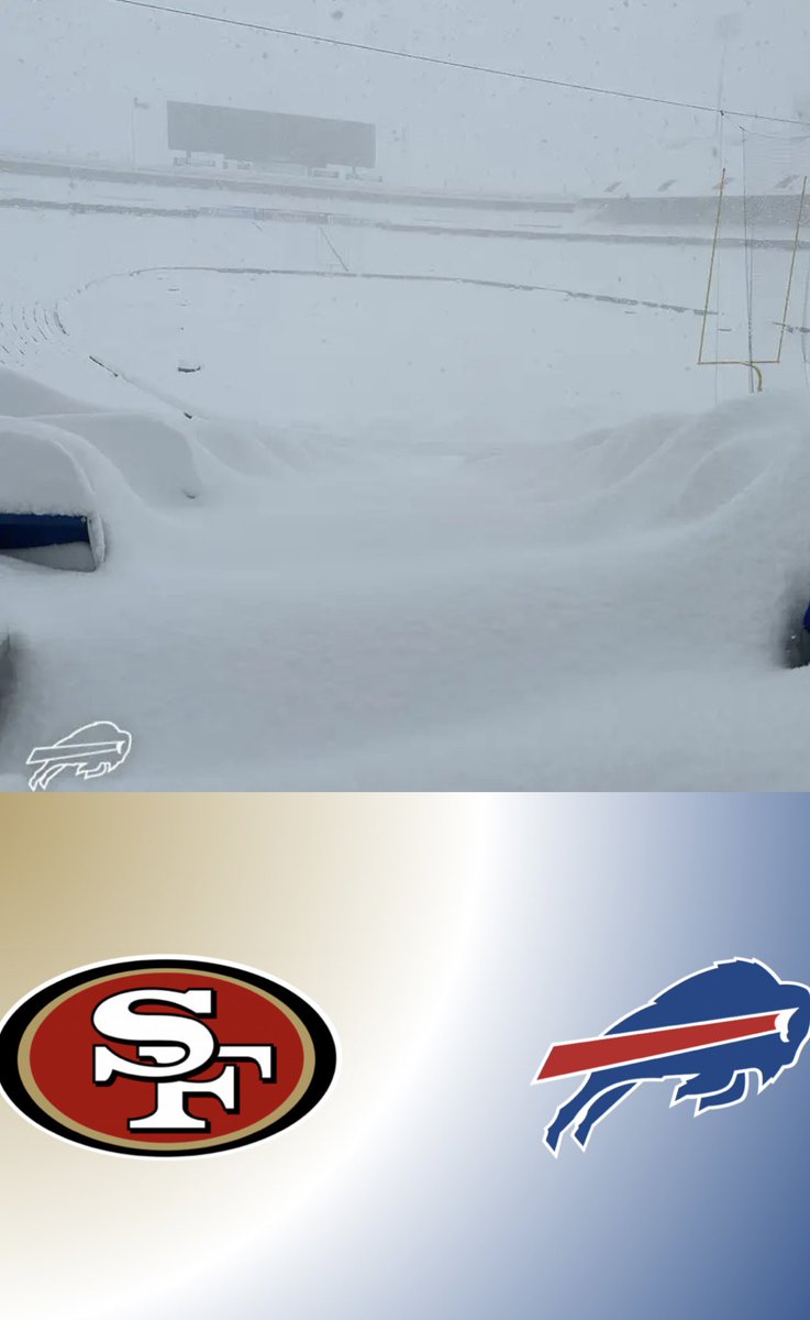 🚨🚨WEATHER ALERT: SNOW GAME🚨🚨

The #Bills-#49ers game this week in Buffalo is facing a WINTER STORM WATCH

With over a half-foot of lake-effect snow, 30 mph winds, and wind chills near single digits.

A CRAZY SNOW GAME ON SUNDAY NIGHT FOOTBALL. WILL BE CRAZY

🍿🍿🍿