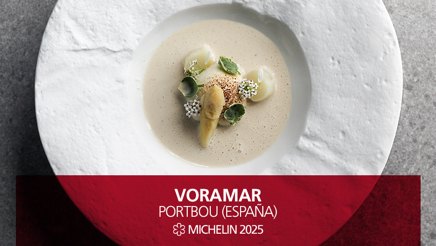 Nuevo 1 #EstrellasMICHELIN #GuiaMICHELIN2025: #Voramar, Portbou.
Si te apasionan los mar y montaña este restaurante es una magnífica opción. Solo trabajan con los mejores productos de temporada y... ¡ofrecen deliciosos panes artesanales!
#MICHELINSTAR25 #GUIAMICHELINESP