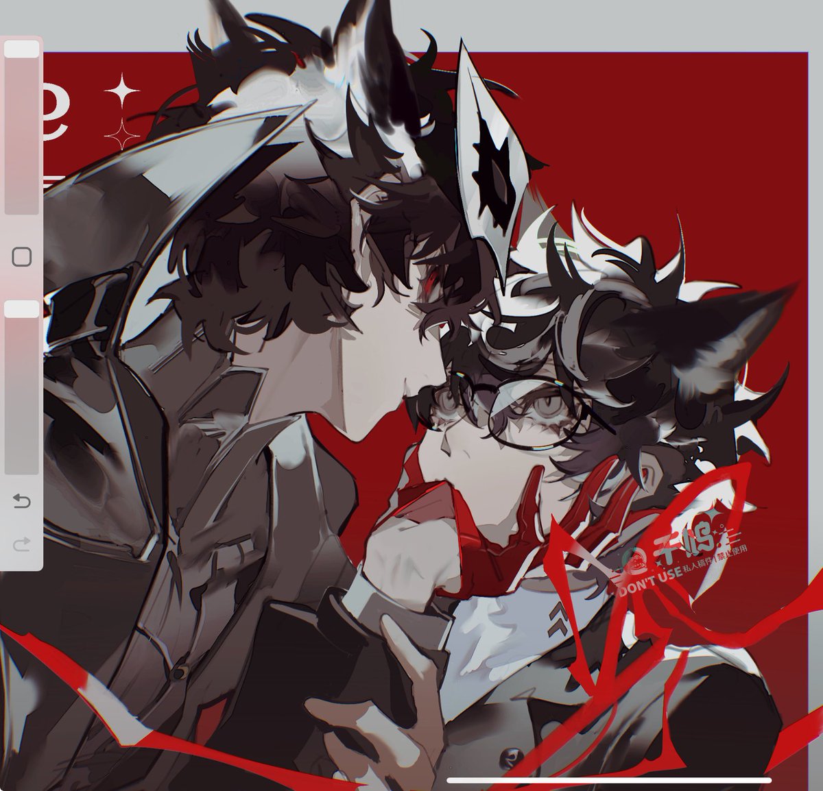 #Persona5 #主水仙 #雨宫莲 
稿件不可使用！