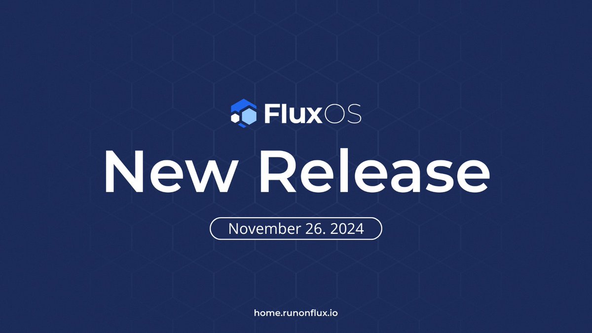 LizaFlux's tweet image. 📢 #FluxOS v5.34.0 has been released!

For a full list of changes refer to:
github.com/RunOnFlux/flux…
This version will be enforced on the 11th of December.

#DePIN #WebHosting $Flux #Flux