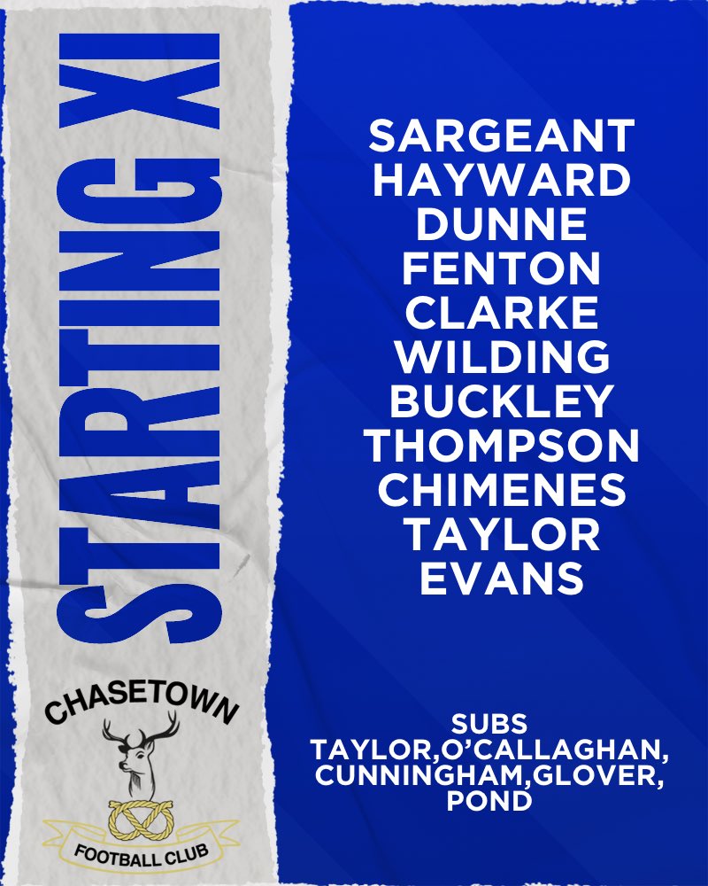 Here’s tonight’s lineup for the Staffordshire senior cup round 2 against <a href="/UttoxeterTownFC/">Uttoxeter Town FC</a> 💙⚽️