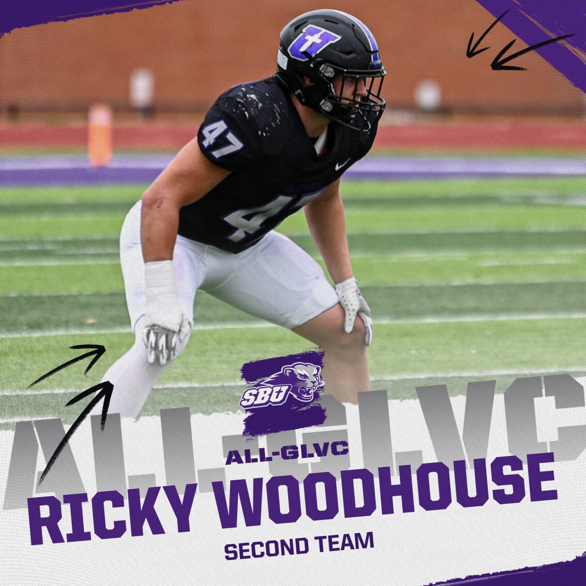 Congrats to Ricky Woodhouse on his selection to the All-GLVC Team at linebacker. #rollcats #LBU