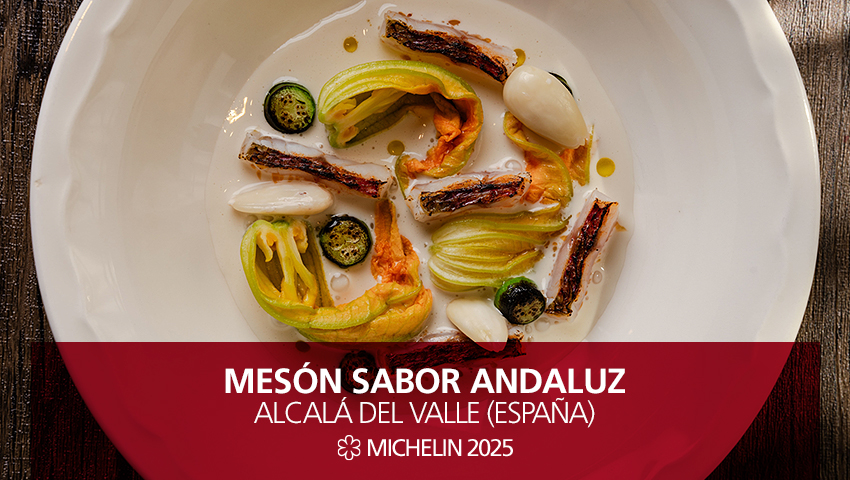 Nuevo 1 #EstrellasMICHELIN #GuiaMICHELIN2025: <a href="/msaborandaluz/">Mesón Sabor Andaluz</a>, Alcalá del Valle.
¡Sorpresón en la Sierra de Grazalema! Su propuesta, que toma como base la herencia gastronómica familiar, evoluciona observando la huerta desde la identidad.
#MICHELINSTAR25 #GUIAMICHELINESP