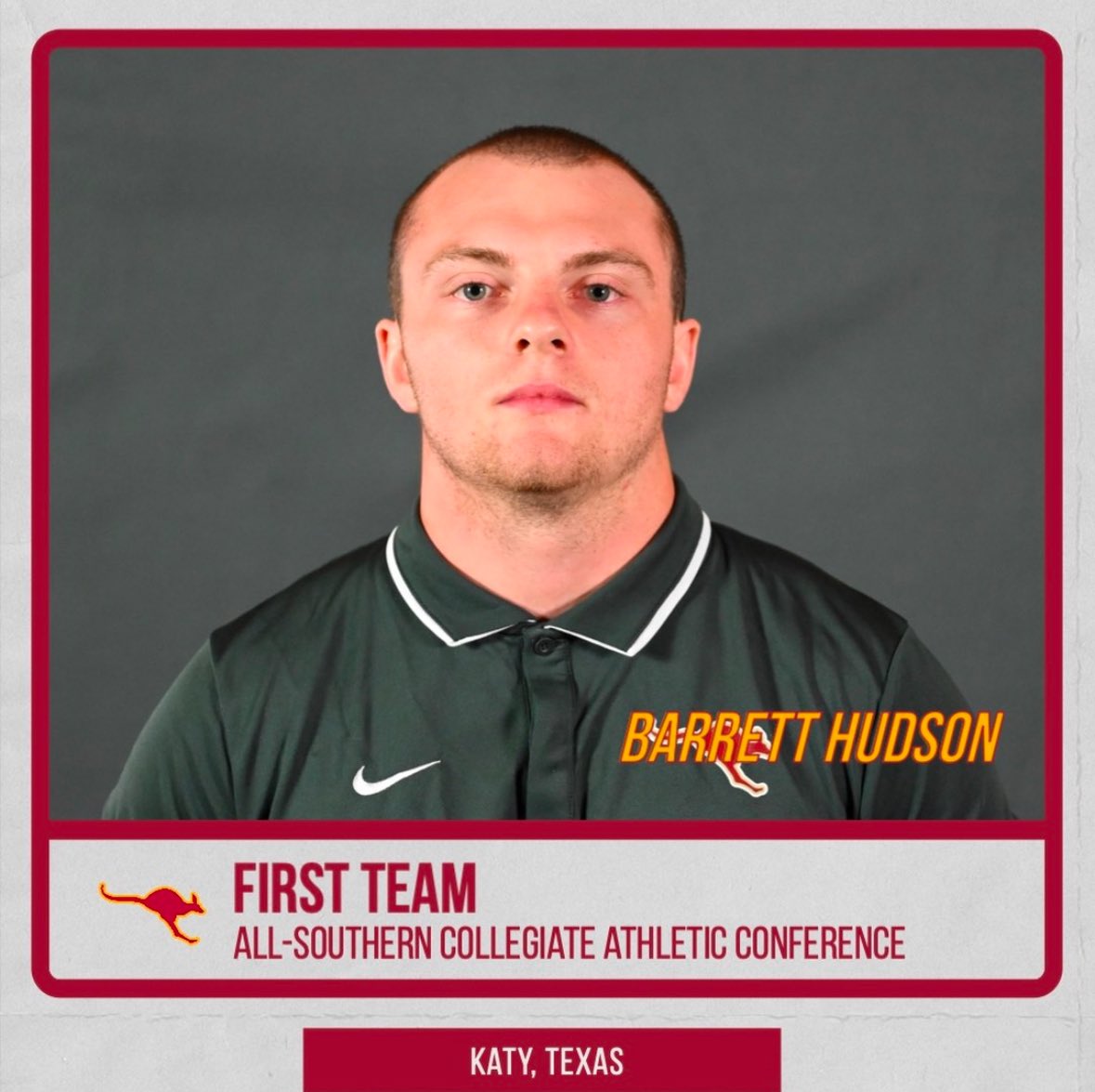 barretthudso's tweet image. Thank you to all of the coaches that stopped recruiting me because I was “too short” or I “wasn’t putting up the numbers” that you wanted. Now I have found a home with a phenomenal coaching staff and teammates. This is for yall.
First team all conference.
Newcomer of the year.