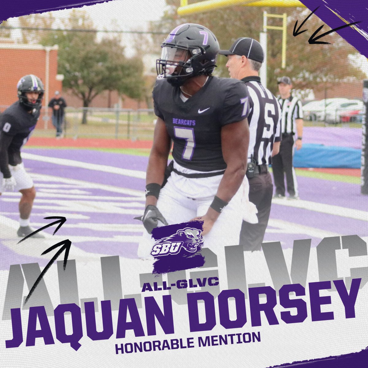 Congrats to team captain, Jaquan Dorsey on his selection to the All-GLVC team! #rollcats