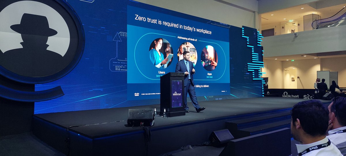 CiscoSaudia's tweet image. 🎤 @CiscoSecure expert, Nizar Wafa delivered a powerful technical briefing session at @Blackhatmea on adopting an identity-first and context-aware approach to #SSE and #ZeroTrustAccess to secure all users, locations, applications, and devices seamlessly.🛡️ 
#CiscoBHMEA #BHMEA2024