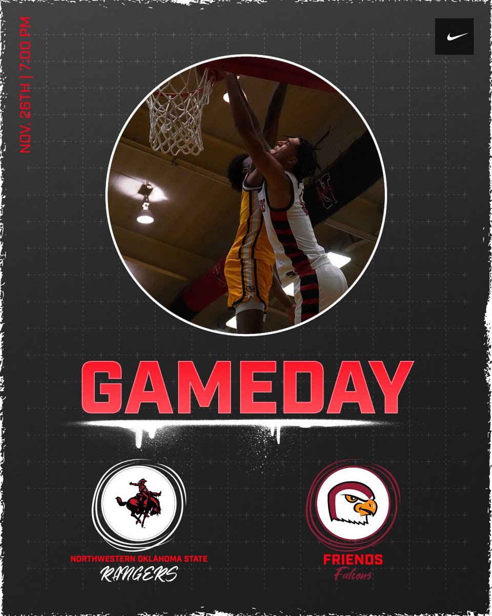 Start your Thanksgiving Break🦃 off right with Rangers Basketball tonight‼️

📍: Alva, OK 
🆚: Friends College 
⌚️: 7:00 pm
📺: nwosu.tv