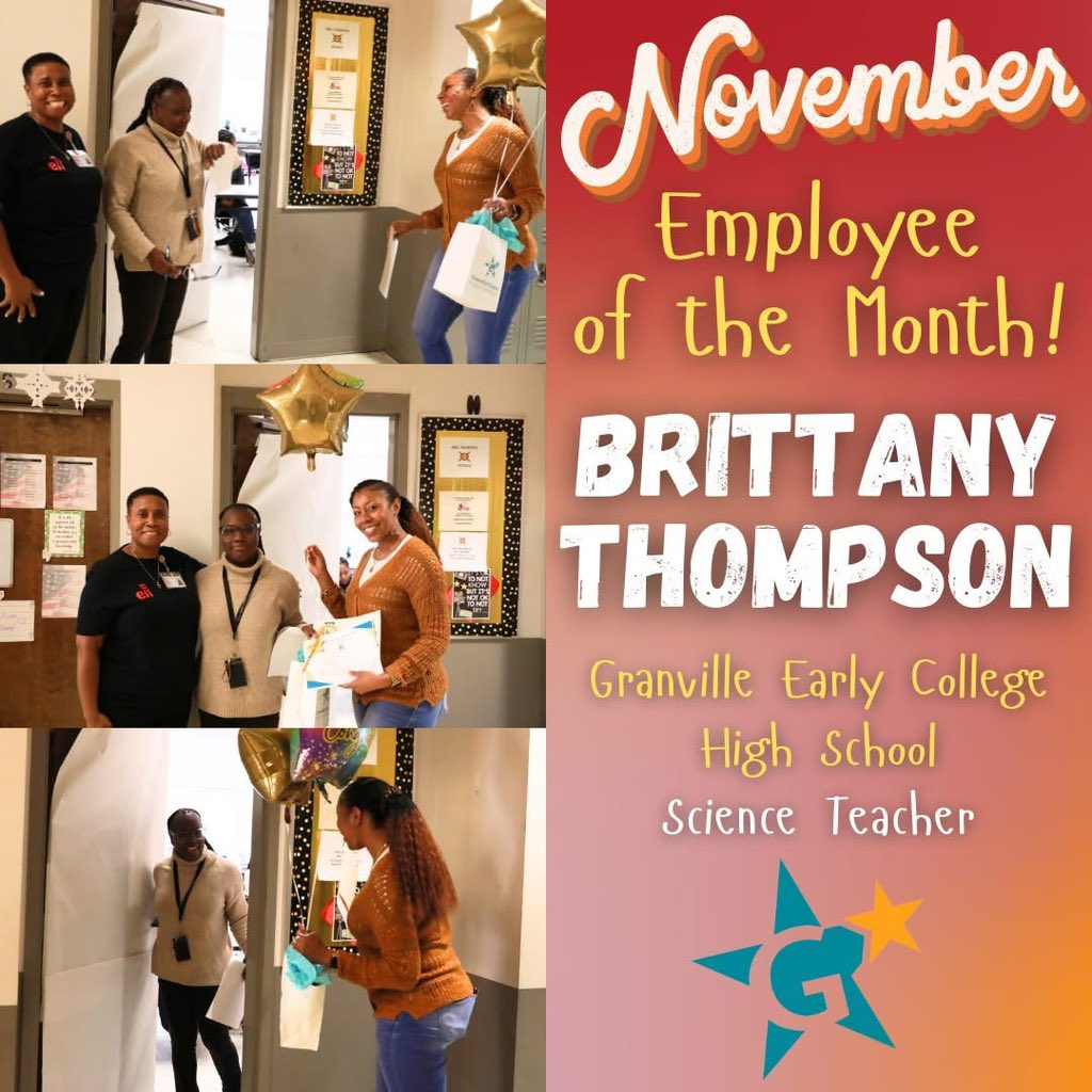 🌟 Join us in congratulating Brittany Thompson, our November GCPS Employee of the Month! 🎉

#gcpsfocusforward