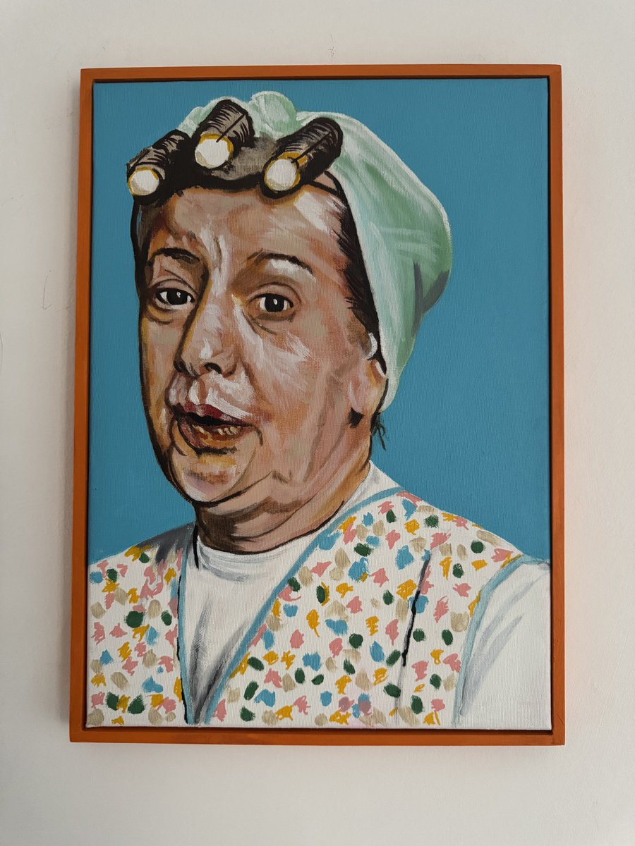 shelfsidepete's tweet photo. Hilda &amp; Stan. Both hand painted in acrylic on canvas in floating frames https://t.co/J3PWKq7DWt