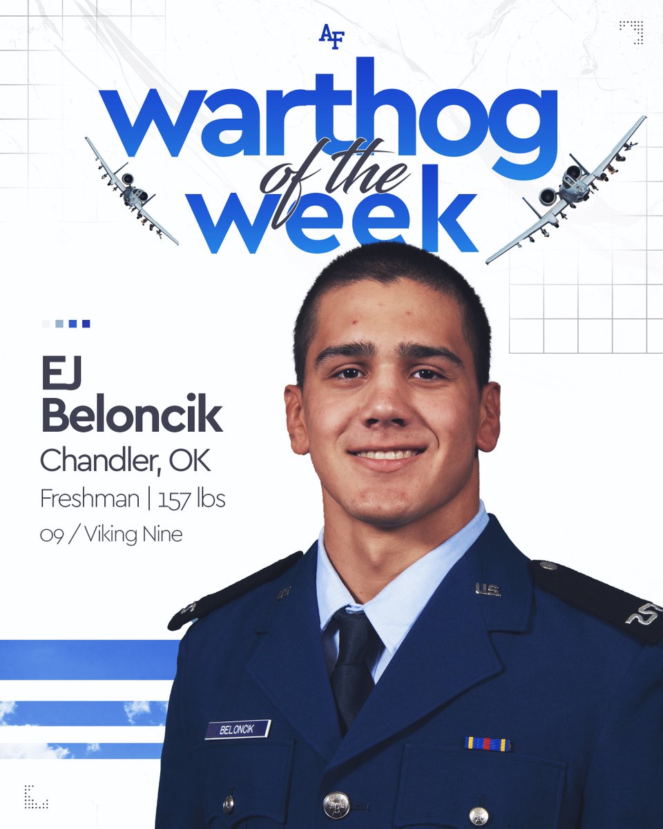 Congrats to EJ Beloncik on being tabbed 
🐗WARTHOG of the WEEK!⚡️

⚡️Erased a deficit for a 10-5 comeback win over Manibog (CBU)
⚡️Three come from behind wins over the last two weekends
⚡️2-0 weekend in California, scoring a total 31 match points

⚡️GO FALCONS!! #FlyFightWin